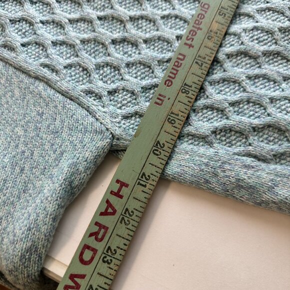 Talbots XL Blue Cable Knit Sweater Womens Pullover Aqua Blue Fishermans - Picture 5 of 7